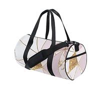 Sac de Sport Sac de Sport Sac de Week-End Fourre-Tout Marbre Rose Triangle Rayé Floral Abstrait Doré Sac d'entraînement de Voyage Sac à Dos à bandoulière pour Femme et Homme