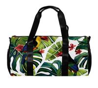 Sac de sport, sac de sport, sac fourre-tout pour voyage, entraînement, fleur tropicale moderne de la jungle colibri, Motif 4688, 45x23x23cm(17.7x9x9in)