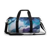 Sac de sport/sac polochon/sac fourre-tout à motif abstrait bleu, petit modèle, avec bandoulière, pour hommes et femmes.