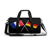 Sac de sport/sacoche de gym/sacoche fourre-tout avec bandoulière, petit modèle, à motifs de drapeaux franco-allemands, pour hommes et femmes.