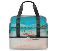 Sac de sport Sea Beach Flamants roses pour femmes hommes Kirls Garçons Filles 21 L Sac fourre-tout séparé pour voyage, gym, yoga, couleur, Big, Organiseur de sac