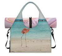 Sac de sport Sea Beach Flamingo avec compartiment à chaussures, sac fourre-tout pour la gym, le yoga, les voyages, couleur, L, Sac de voyage