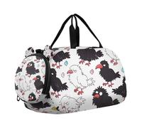 Sac de sport simple motif corbeau pour enfants avec compartiment à chaussures grande capacité pour garçons et filles