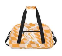 Sac de sport style crânes Jour des morts Sac de sport Sac de sport Sac de voyage pour soirée pyjama Petit sac fourre-tout pour entraînement de nuit Gymnastique Danse Ballet, Thème amusant crânes, 18.9