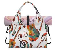 Sac de sport sur le thème de l'art musical avec compartiment à chaussures, sac fourre-tout pour la gym, le yoga, les voyages, couleur, L, Sac de voyage