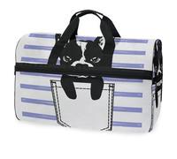 Sac de sport surdimensionné avec muselière de Frenchie Buldog avec lapin pour hommes, femmes, garçons, filles, adolescents, sac de sport surdimensionné avec compartiment à chaussures pour le week-end,