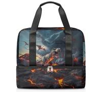 Sac de sport T-rex dinosaure pour femmes, hommes, garçons et filles, 21 L, sac fourre-tout séparé pour voyage, gym, yoga, couleur, Big, Organiseur de sac