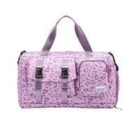 Sac de sport tendance imprimé vache léopards tissu Oxford pratique multi-compartiments résistant à l'eau Gym Natation Voyage Accessoires Vache Motif vache Sac de gym avec compartiments, violet, Beauté