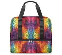 Sac de sport Tie Dye Designs pour femmes et hommes Kirls Garçons Filles 21 L Sac fourre-tout séparé pour voyage, gym, yoga, couleur, Big, Organiseur de sac