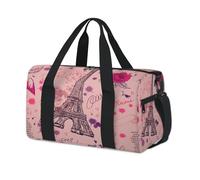 Sac de sport tour Eiffel à fleurs pour le week-end, sac de voyage décontracté pour enfants, filles, garçons, femmes, hommes