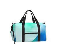 Sac de sport Transition vert et bleu avec compartiment à chaussures - Sac de sport léger pour homme et femme - Sac de voyage imperméable avec poche humide