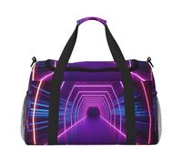 Sac de sport tunnel avec lumières néons pour homme et femme, sac de nuit avec compartiment à chaussures, sac d'entraînement de voyage, Tunnel néon, Taille unique, Sac de voyage