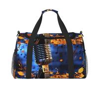 Sac de sport tunnel avec lumières néons pour homme et femme, sac de nuit avec compartiment à chaussures, sac d'entraînement de voyage, Microphone de musique, Taille unique, Sac de voyage