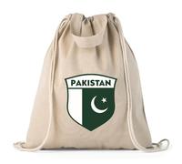 Sac de Sport Unisexe en toile avec Cordon de serrage, aux couleurs du Pakistan, pour Hommes, Femmes, Enfants | Drapeau Pakistanais | Coupe du Monde 2026 (Sac de Cordon Organic Natural Multicolore)