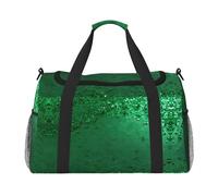 Sac de sport vert à paillettes pour femme - Sac fourre-tout de sport avec compartiment, sac fourre-tout pour homme, femme, sac à main de week-end pour femme, Noir , Taille unique