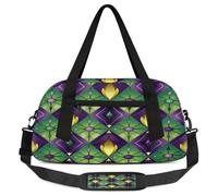 Sac de sport vert et violet à carreaux Mardi Gras pour enfants, garçons, filles, adolescents, sac de sport, sac de sport, sac de gym pour w nd, voyage, gymnastique, danse, ballet, multicolore