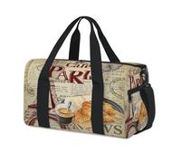 Sac de sport vintage Art France Paris Poster Sac de week-end Sac fourre-tout décontracté Voyage Gym Sac de sport pour enfants filles garçons femmes hommes