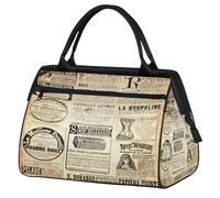 Sac de sport vintage avec citation de journal pour homme et femme, sac de sport de voyage, sac de week-end, sac de nuit, sac fourre-tout léger
