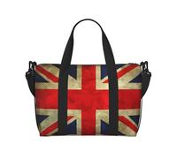 Sac de sport vintage avec drapeau britannique pour voyage - Sacs de voyage légers Oxford pour articles personnels pour femmes, sacs de sport idéaux pour hommes, Noir , Taille unique