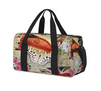 Sac de sport vintage avec drapeau du Royaume-Uni sur le thème de Londres, sac de week-end, sac fourre-tout, sac de sport, sac fourre-tout décontracté pour enfants, filles, garçons, femmes, hommes