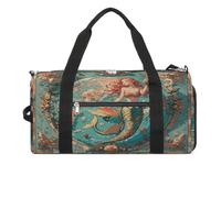 Sac de sport vintage avec motif carte des sirènes pour femme et homme avec compartiment à chaussures étanche, Vintage Outer Banks Carte avec sirènes, Taille unique