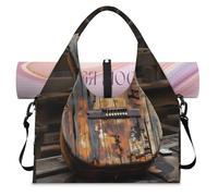 Sac de sport vintage en bois pour homme et femme avec compartiment à chaussures pour yoga, gym, voyage, couleur, L, Organiseur de sac