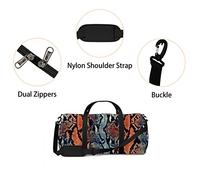 Sac de sport vintage en peau de serpent marron orange python tendance sac fourre-tout sac de sport étanche avec bandoulière fermeture éclair 2 poches latérales pour homme et femme, sac à bandoulière d