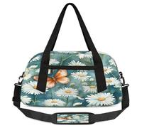 Sac de sport vintage marguerite pour filles et garçons, sac de sport léger pour enfants, petit sac de voyage, sac de danse pour enfants, Vintage Daisy, 18.5L x 7.8W x 9.4H