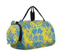 Sac de sport vintage motif mandala complexe, orange pour garçons, sac de voyage, sac de sport fourre-tout pour filles, Feuilles de fleurs jaunes et bleues, Classique
