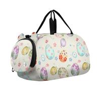 Sac de sport vintage motif mandala complexe, orange pour garçons, sac de voyage, sac de sport fourre-tout pour filles, Oeufs de Pâques colorés en forme de fleur pastel, Classique