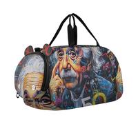 Sac de sport violet Ramadan croissant de lune pour garçons, Impression portrait coloré Einstein, Classique