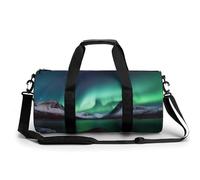 Sac de sport Wolf Under Moon pour homme et femme avec compartiment à chaussures, Aurore boréale, 17.7in/9in/9in, Art Déco