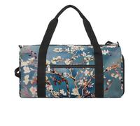Sac de sport Wolf Under Moon pour homme et femme avec compartiment à chaussures, Fleurs blanches pâles, Taille unique, Art Déco
