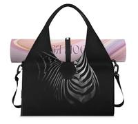 Sac de sport Zebra pour femme et homme - Sac de week-end avec compartiment à chaussures - Sac fourre-tout à bandoulière pour yoga, gym, voyage, couleur, L, Organiseur de sac