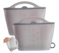 Sac de stérilisation pour micro-ondes 2 pièces, sacs à vapeur pour micro-ondes en silicone flexible de 1000 ml, stérilisateur sucette étanche suspendu avec poignée, décor