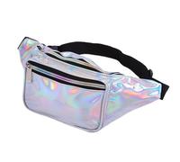 Sac De Taille À La Mode for Femmes, Holographique for Voyage, Fête, Randonnée, Course Pied, D'acheteur pour Voyages Plein Air FêTe(Silver)