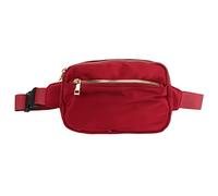 Sac de taille à la mode grande capacité de bombardement en tissu oxford pour la course d'entraînement de voyage de randonnée, Vin rouge., Casual