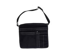 Sac de Taille à Outils 4 Poches Sac de Ceinture à Outils en Toile Noire 25 x 27,5 cm Petite Pochette de Rangement pour Outils de Réparation pour Charpentier Électricien Technicien (Black)