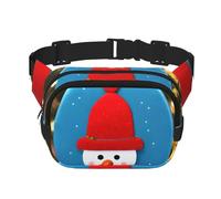 Sac de taille carré double couche en carton de Noël imprimé bonhomme de neige sac de voyage tendance avec cloche réglable, noir, taille unique, Noir, One Size
