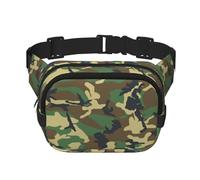 Sac de taille carré unisexe militaire imprimé camouflage vert double couche sac à bandoulière accessoires d'entraînement noir, taille unique, noir, taille unique, noir, One Size