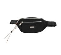 Sac de Taille de la Ceinture de Ceinture Pack de Taille Lombar Sac Multi-Couche élégant PU Smooth Zipper Strape SUPPORTABLE A réglable pour Les Sports (Noir)