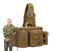 Sac de taille de pêche | Rangement pour équipement d'appâts, support de canne, support d'équipement - Sac à mouches à bandoulière imperméable et léger pour la randonnée, la pêche, le camping, la