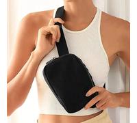 Sac de taille de Sport pour femmes, ceinture de course, étanche, cyclisme, sac banane, portefeuille, pochette pour téléphone Portable, gymnastique, Jogging, poche croisée 2pcs Black
