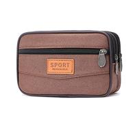 Sac de Taille en Toile pour Hommes, Multi-Poches, Porte-Monnaie zippé, Style café Un