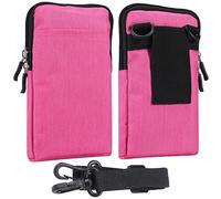 Sac de Taille Homme pour Telephone Portable Rose, Sacs Bandoulière Homme Telephone, 7.2" Telephone Ceinture Clip Pochette Sac Banane de Randonnée Sacoche Ceinture Housse de Taille Portefeuille Epaule