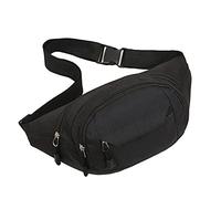 Sac de taille mobile pour homme, sac de course à pied, sport, ceinture en toile multifonctionnelle, sac banane de randonnée avec porte-bouteille d'eau, Noir , Taille unique