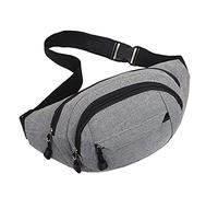 Sac de taille mobile pour homme, sac de course à pied, sport, ceinture en toile multifonctionnelle, sac banane de randonnée avec porte-bouteille d'eau, gris, Taille unique