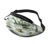 Sac de Taille Pack Magnolia Flower Stamp Fermetures à glissière Robustes Ceinture de Course Grande capacité Pochette de Taille Sac pour téléphone Passeport Portefeuille Caissier Boîte pour Hommes Fe