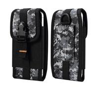 Sac de Taille pour Téléphone Portable Noir, Étui de Ceinture pour Smartphone, 6.5" Pochette Téléphone avec Boucle de Ceinture et Mousqueton Vertical Porte-Monnaie Camping Portefeuille Sac Banane