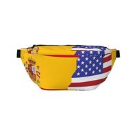 Sac de taille réglable avec imprimé drapeau américain espagnol élégant - bandoulière légère pour voyage et sport de plein air